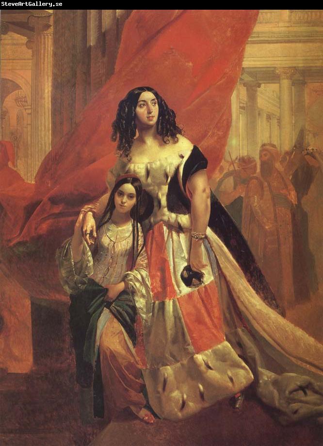 Karl Briullov Portrait of Countess Yulia Samoilova with her Adopted daughter amzilia pacini